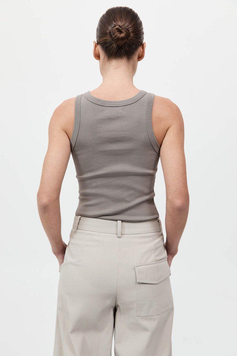 St Agni | Organic Cotton Bateau Tank - Slate