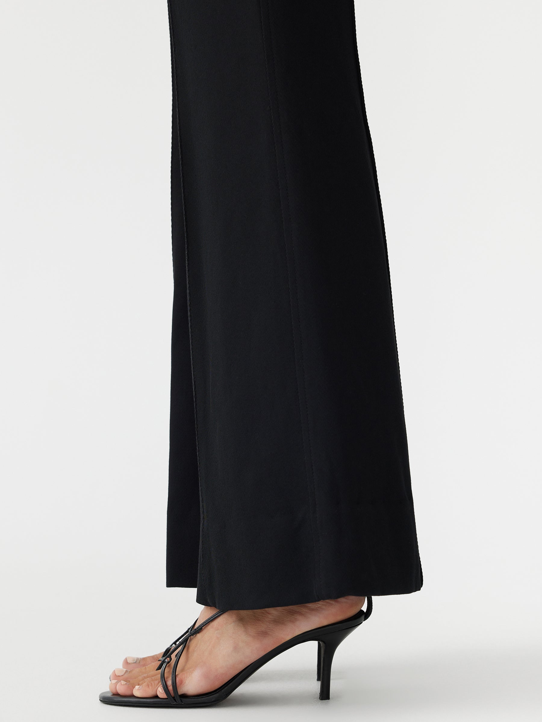 Bassike | Viscose Twill Flared Pant - Black