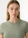 Bassike | Raw Edge Baby T.Shirt - Sage Marl