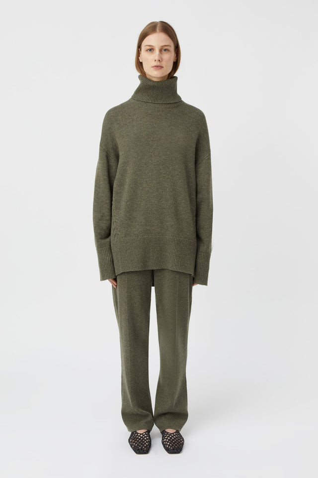 Camilla and Marc | Pascal Cashmere Blend Turtle Neck- Army Green