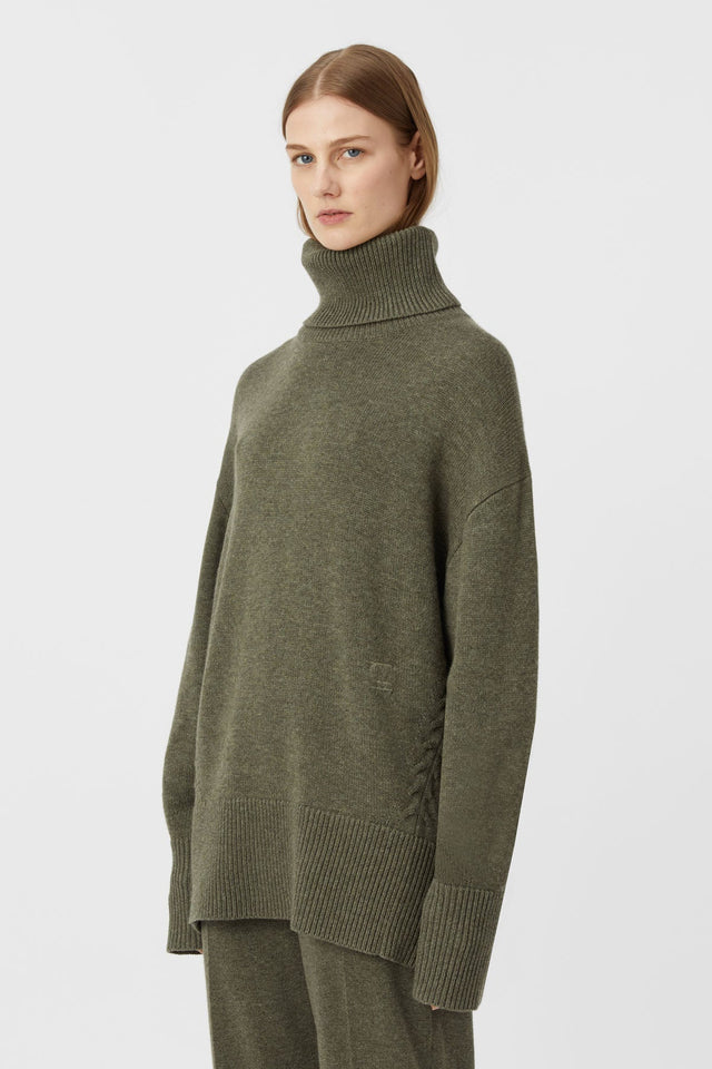 Camilla and Marc | Pascal Cashmere Blend Turtle Neck- Army Green