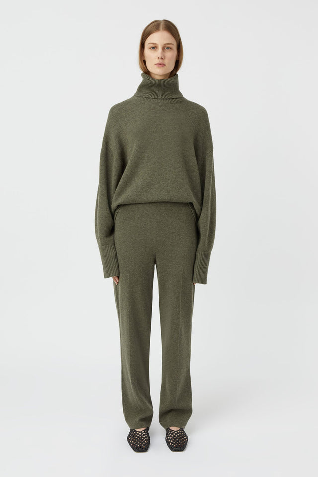 Camilla and Marc | Pascal Cashmere Blend Pant - Army Green