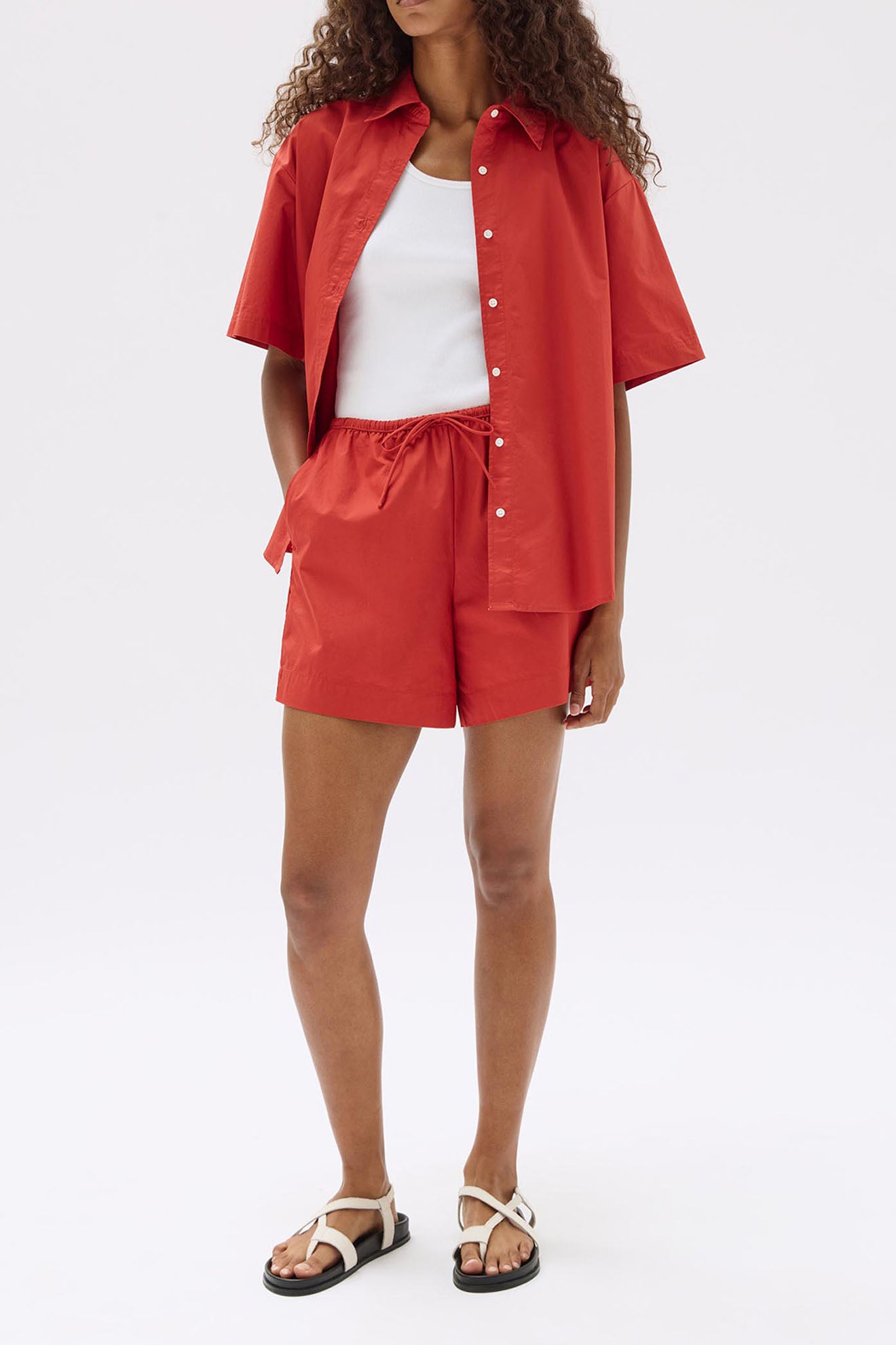 Assembly Label | Philipa Poplin Short - Papaya