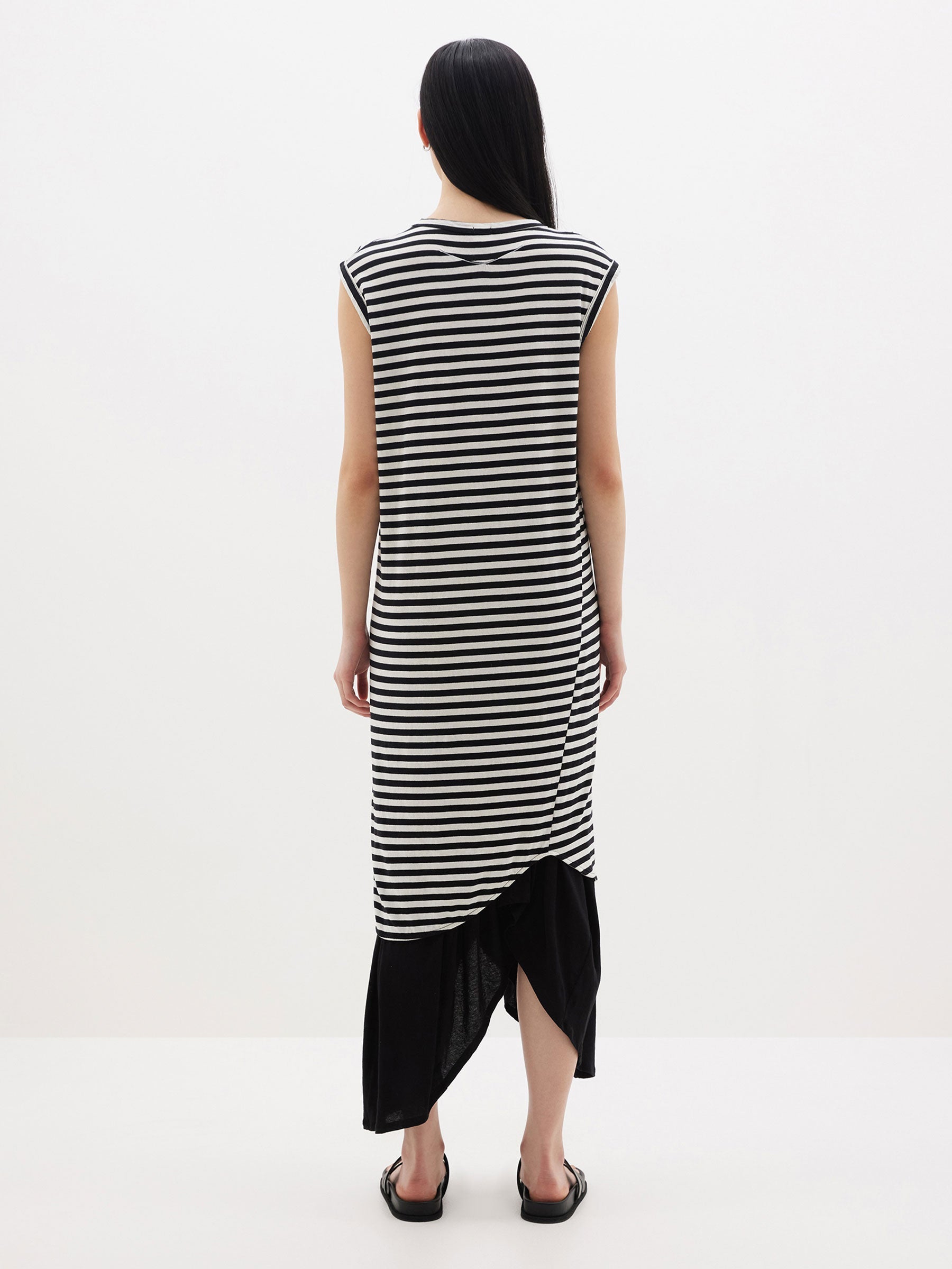 Bassike | Slim Muscle Tank Dress - Undyed/Black