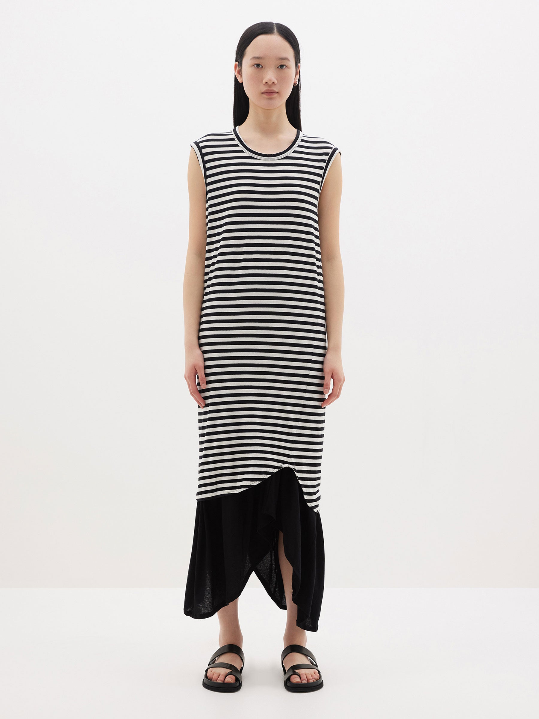 Bassike | Slim Muscle Tank Dress - Undyed/Black