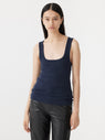 Bassike | Slim Superfine Rib Tank II - Blue Ink