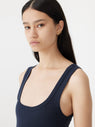 Bassike | Slim Superfine Rib Tank II - Blue Ink