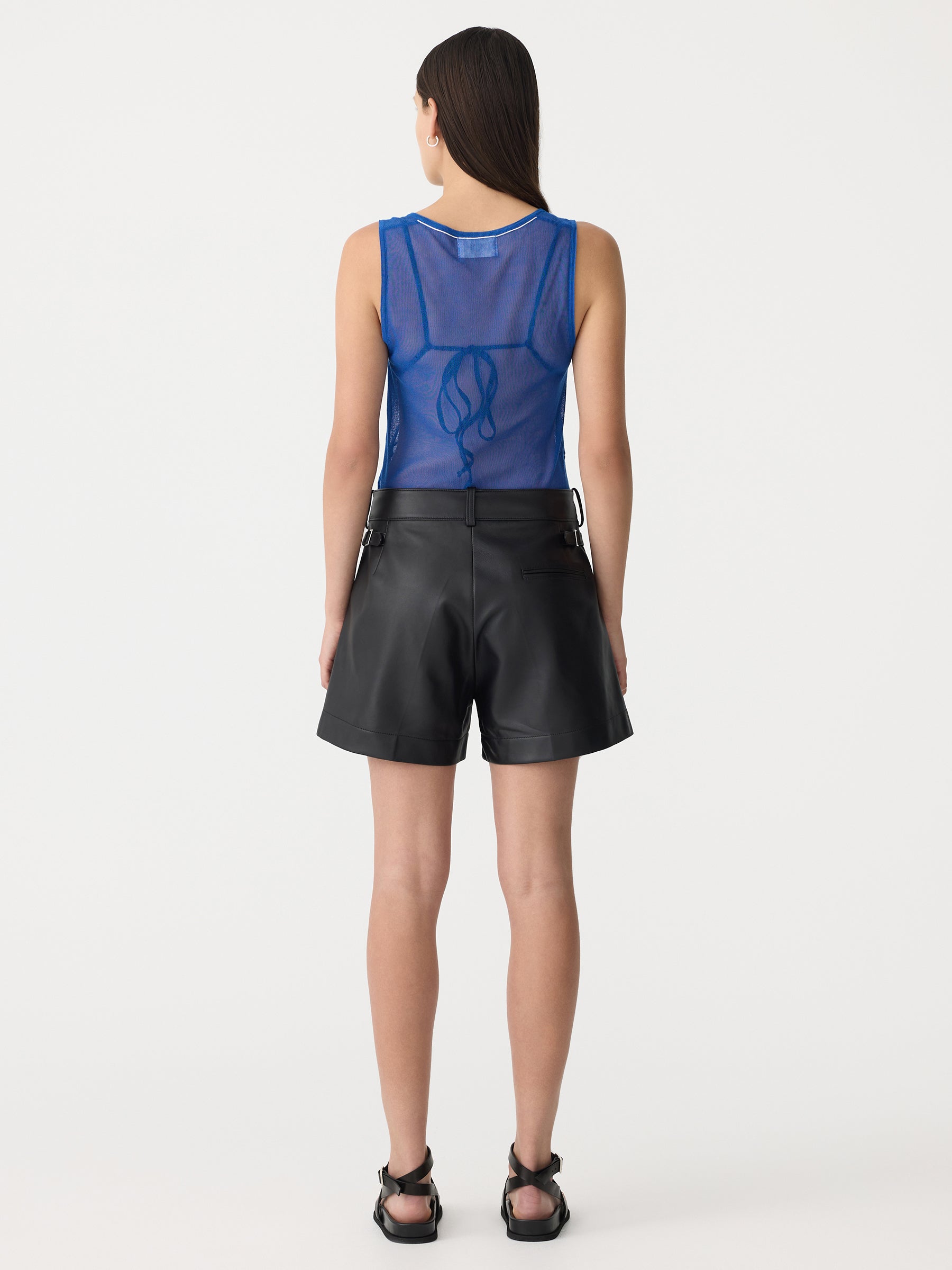 Bassike | Leather Mini Short - Black