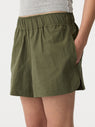 Bassike | Crushed Cotton Tennis Short - Khaki