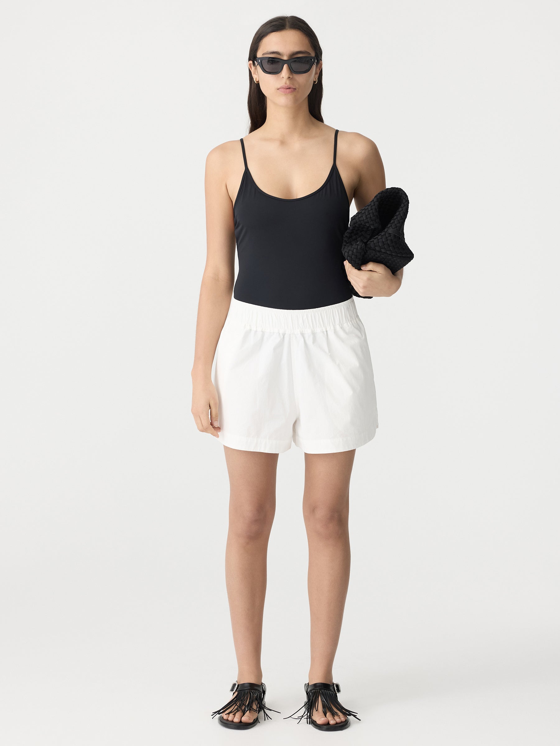 Bassike | Crushed Cotton Tennis Short - Natural