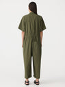 Bassike | Crushed Cotton Jumpsuit - Khaki