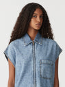 Bassike | Organic Denim Zip Front Dress - Classic Stone Wash