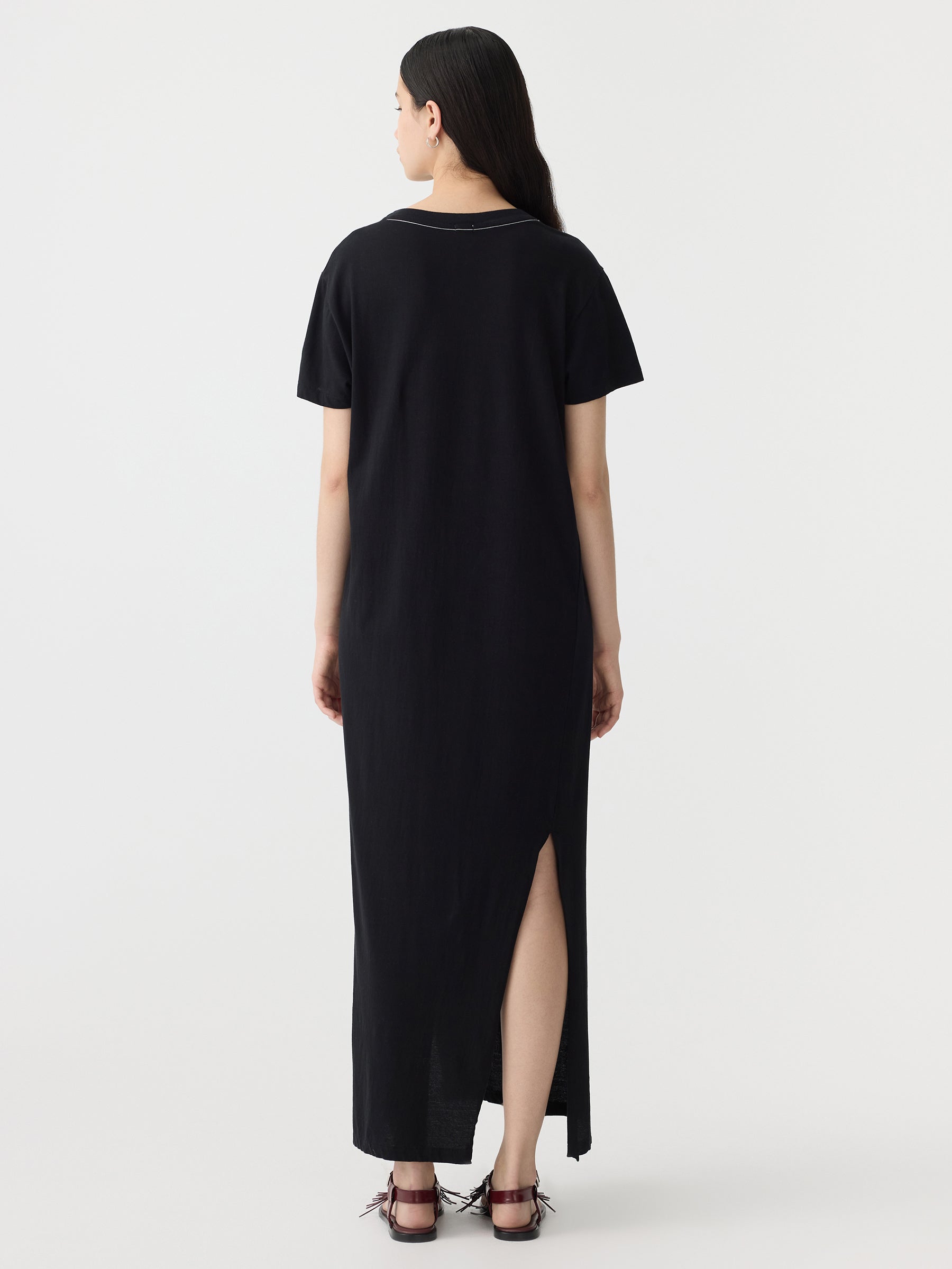 Bassike | Longerline T.Shirt Dress - Black