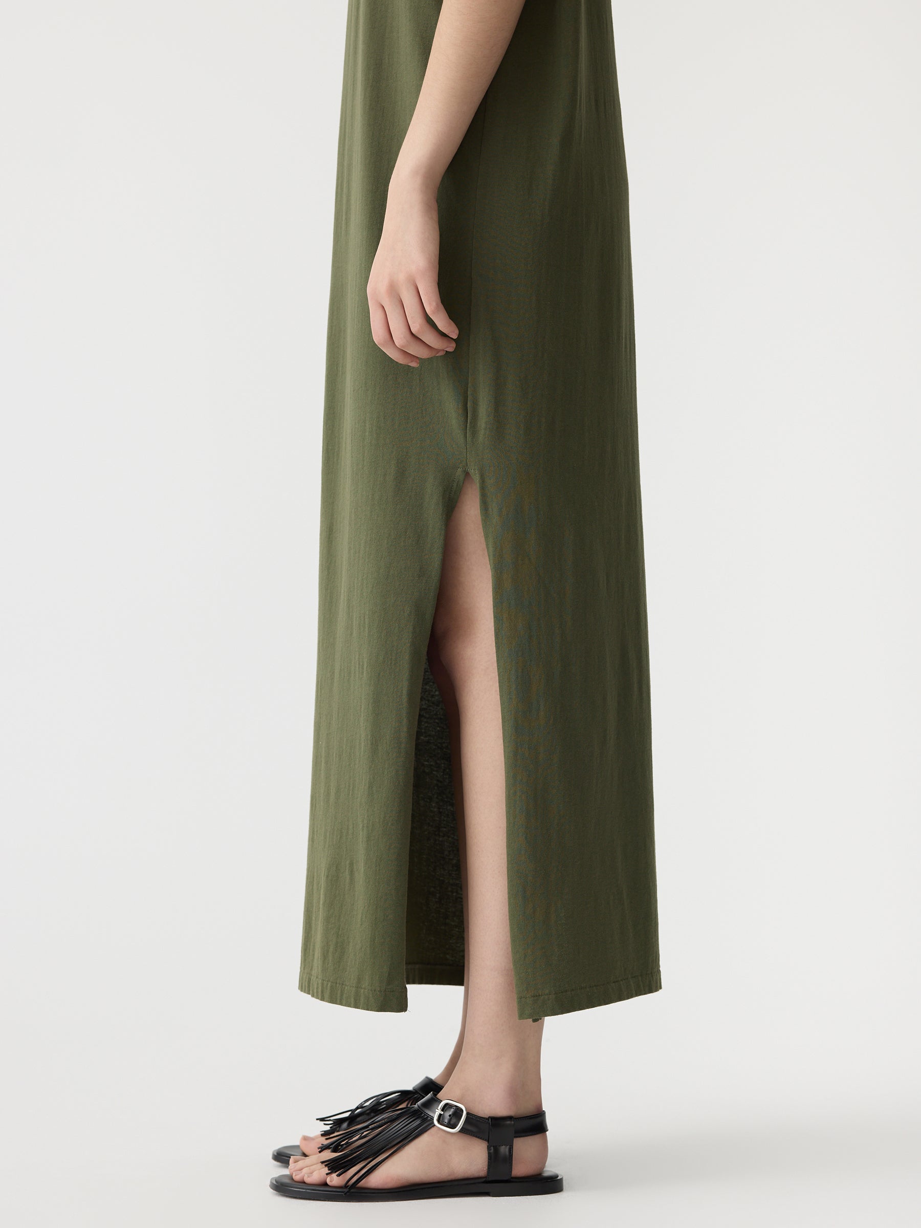 Bassike | Longerline T.Shirt Dress - Khaki