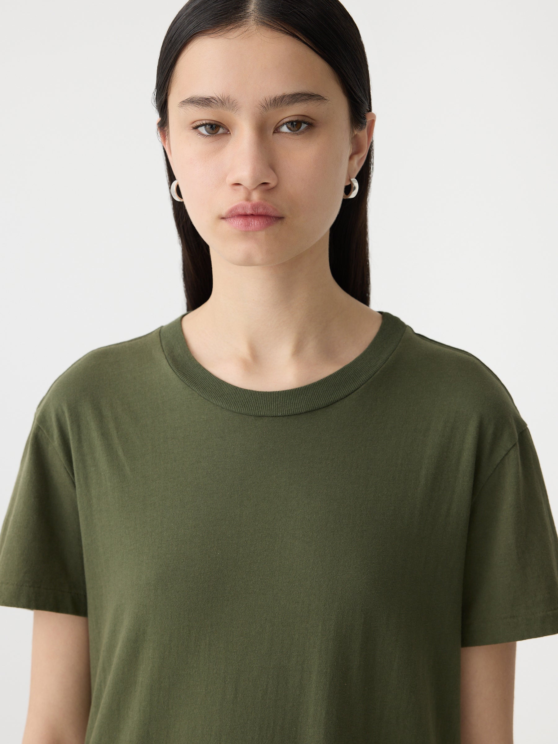 Bassike | Longerline T.Shirt Dress - Khaki