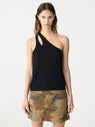 Bassike | Spliced One Shoulder Tank - Black