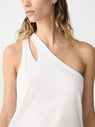 Bassike | Spliced One Shoulder Tank - White