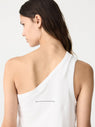 Bassike | Spliced One Shoulder Tank - White