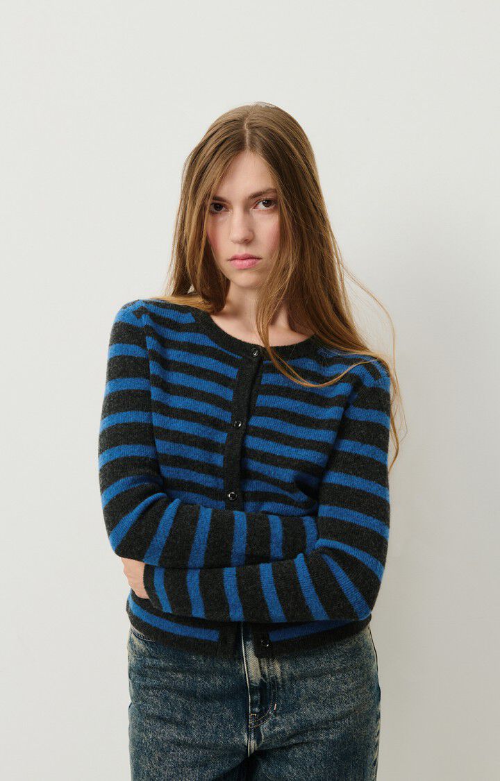 American Vintage | Cardigan - Olympiad Striped Coal Melange