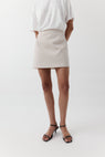 Rebe | Cotton Mini Skirt - Oyster