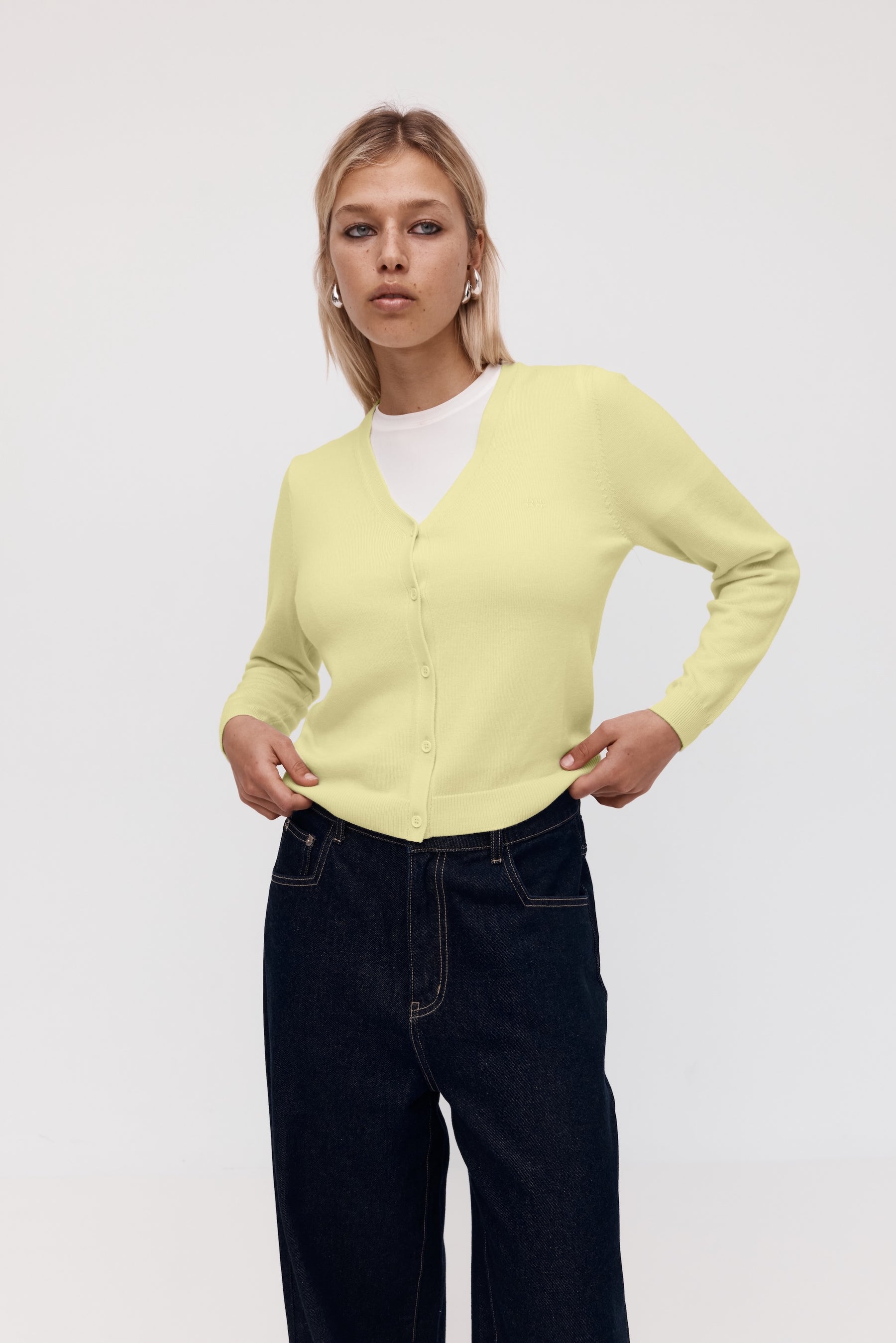 Rebe | Merino Cardigan - Lemon