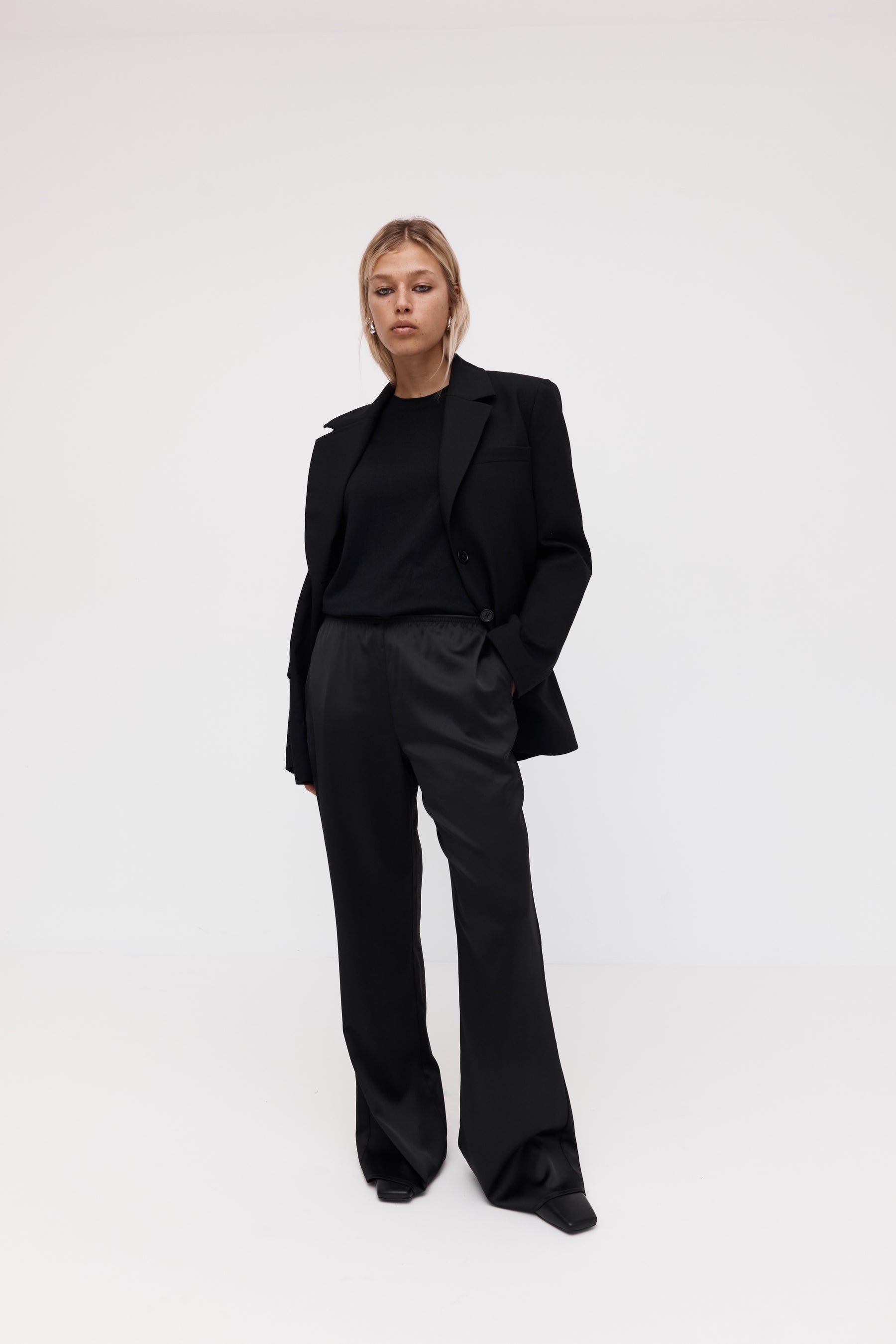 Rebe | New Silky Pull On Trouser - Black