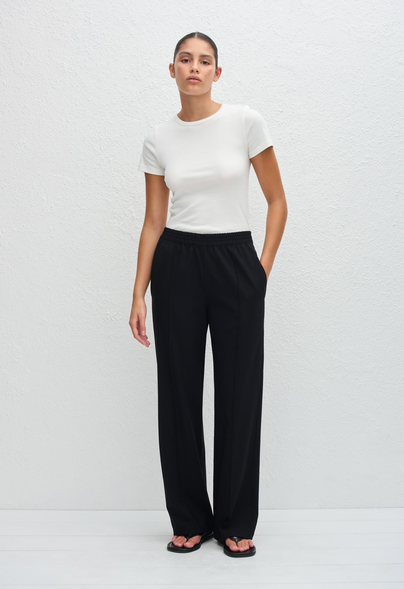 Matteau | Relaxed Pin Stitch Trouser - Black