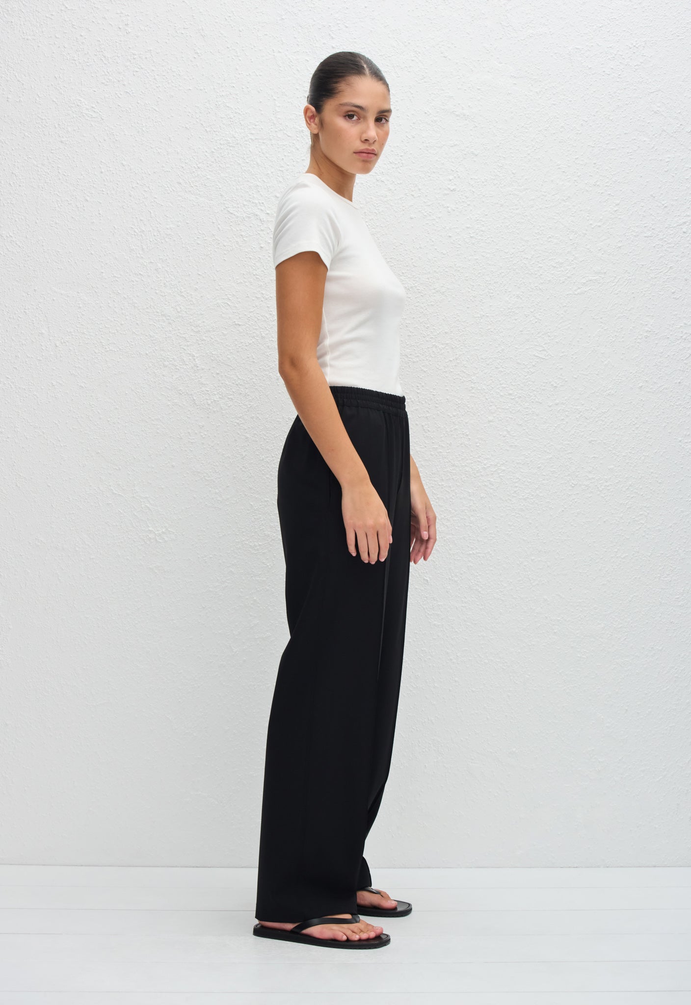 Matteau | Relaxed Pin Stitch Trouser - Black