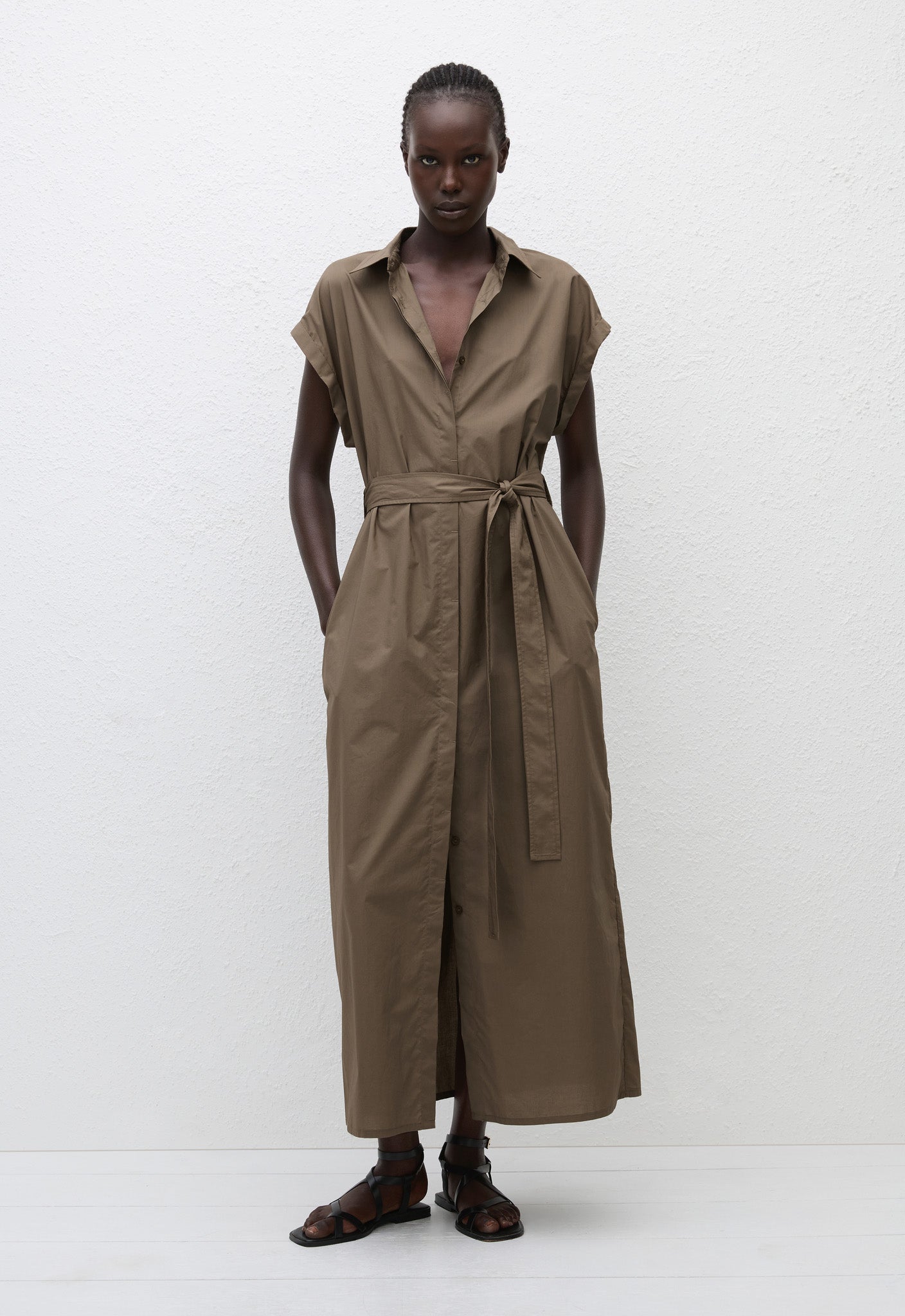 Matteau | Sleeveless Shirt Dress - Birch