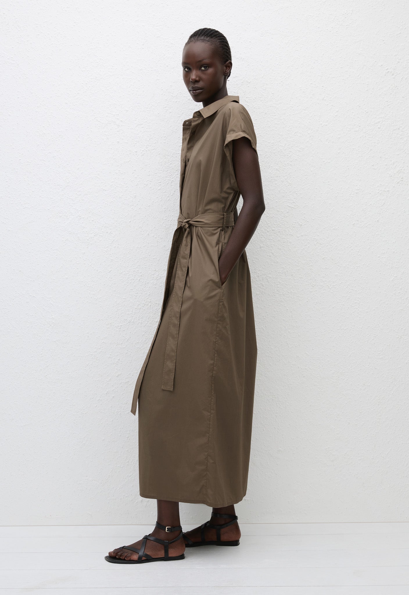 Matteau | Sleeveless Shirt Dress - Birch