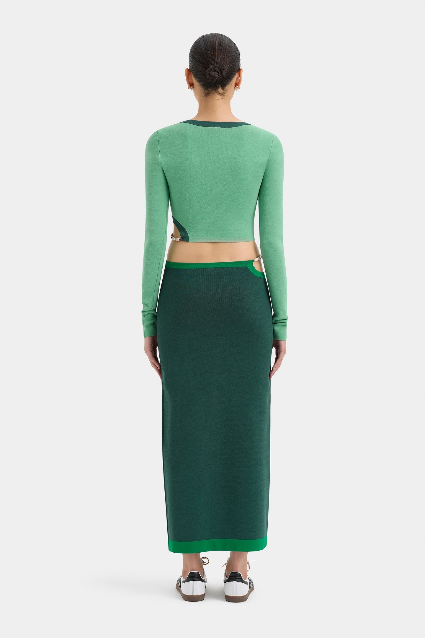 SIR The Label | Salvador Beaded Midi Skirt - Forest Green