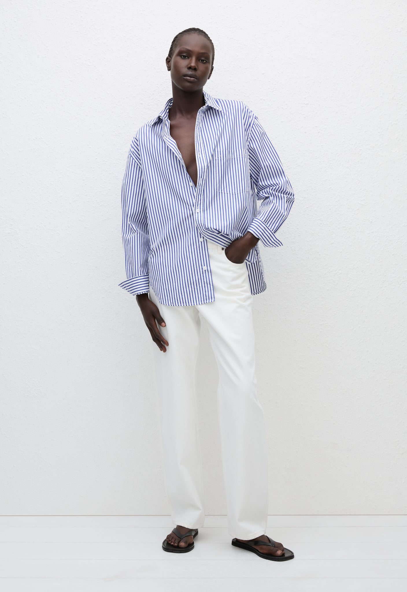 Matteau | Classic Stripe Shirt - Cobalt Stripe