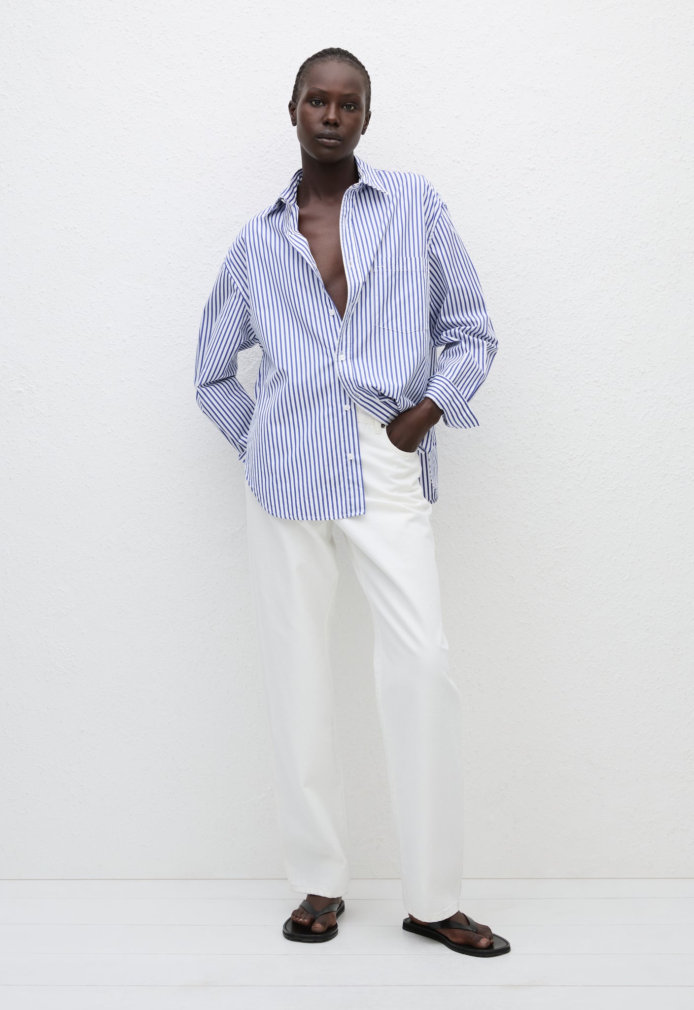 Matteau | Classic Stripe Shirt - Cobalt Stripe