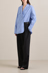 A.Emery | The Agnes Wrap Shirt - Cornflower Stripe