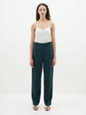 Bassike | Pleat Front Linen Pant - Malachite