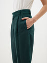 Bassike | Pleat Front Linen Pant - Malachite