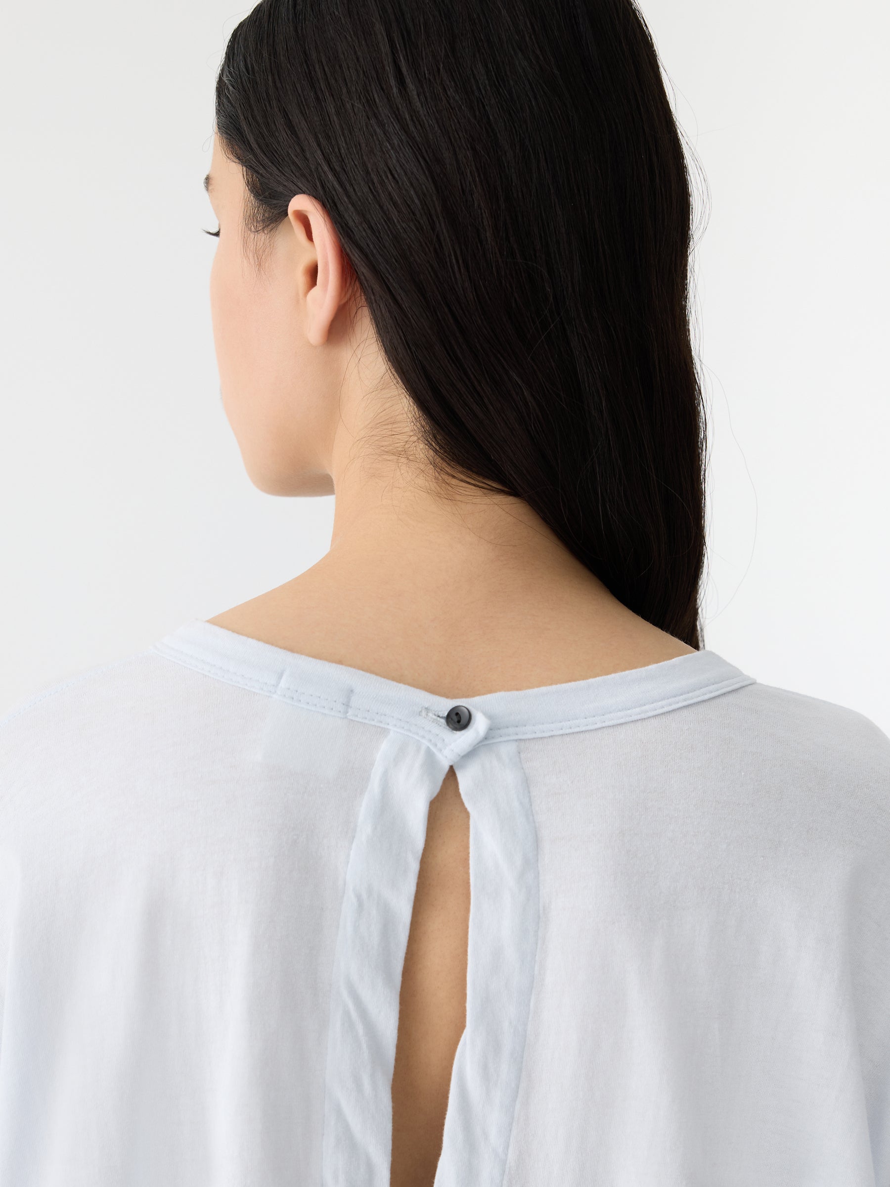 Bassike | Slouch Circle Long Sleeve T.Shirt - Salt Blue