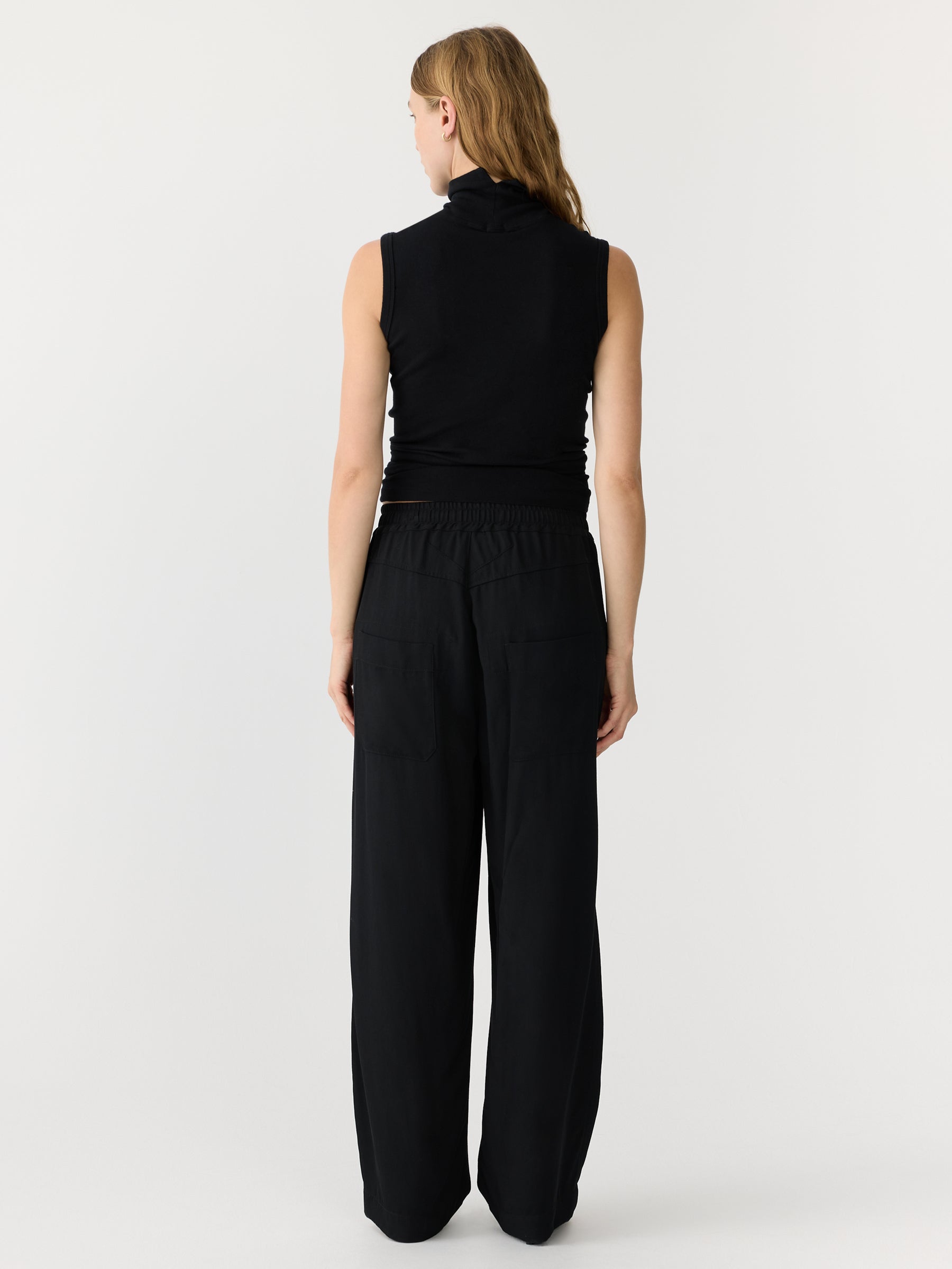 Bassike | Viscose Twill Straight Pant - Black