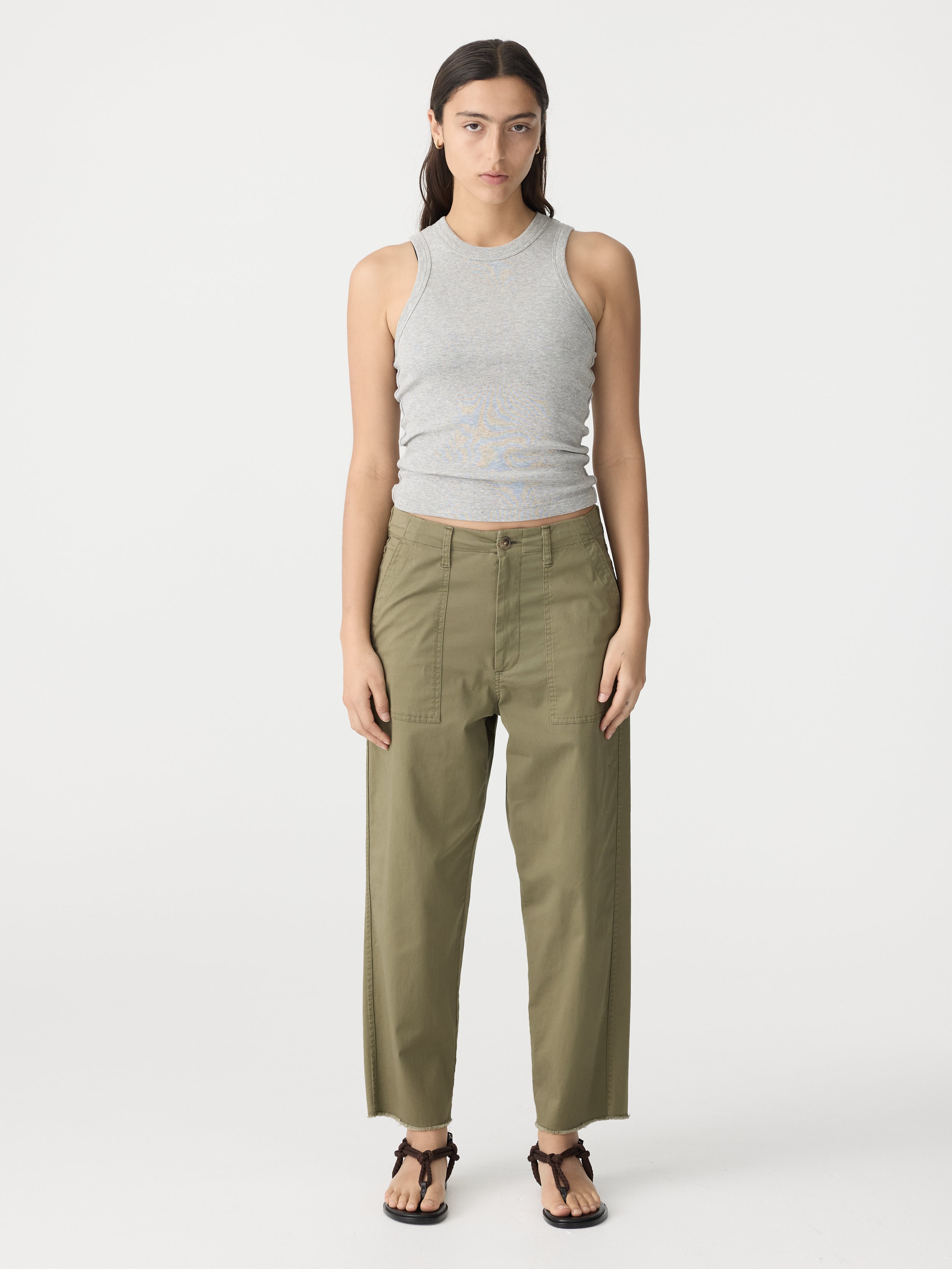 Bassike | Stretch Cotton Relaxed Pant - Military