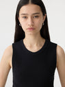 Bassike | Back Cut Out Mini Rib Tank - Black