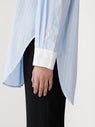 Bassike | Stripe Scoop Hem Shirt - Light Blue/White