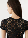 Bassike | Raw Edge Lace Baby T.Shirt - Black