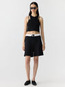 Bassike | Cropped Rib Athletic Tank - Black