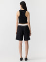 Bassike | Cropped Rib Athletic Tank - Black