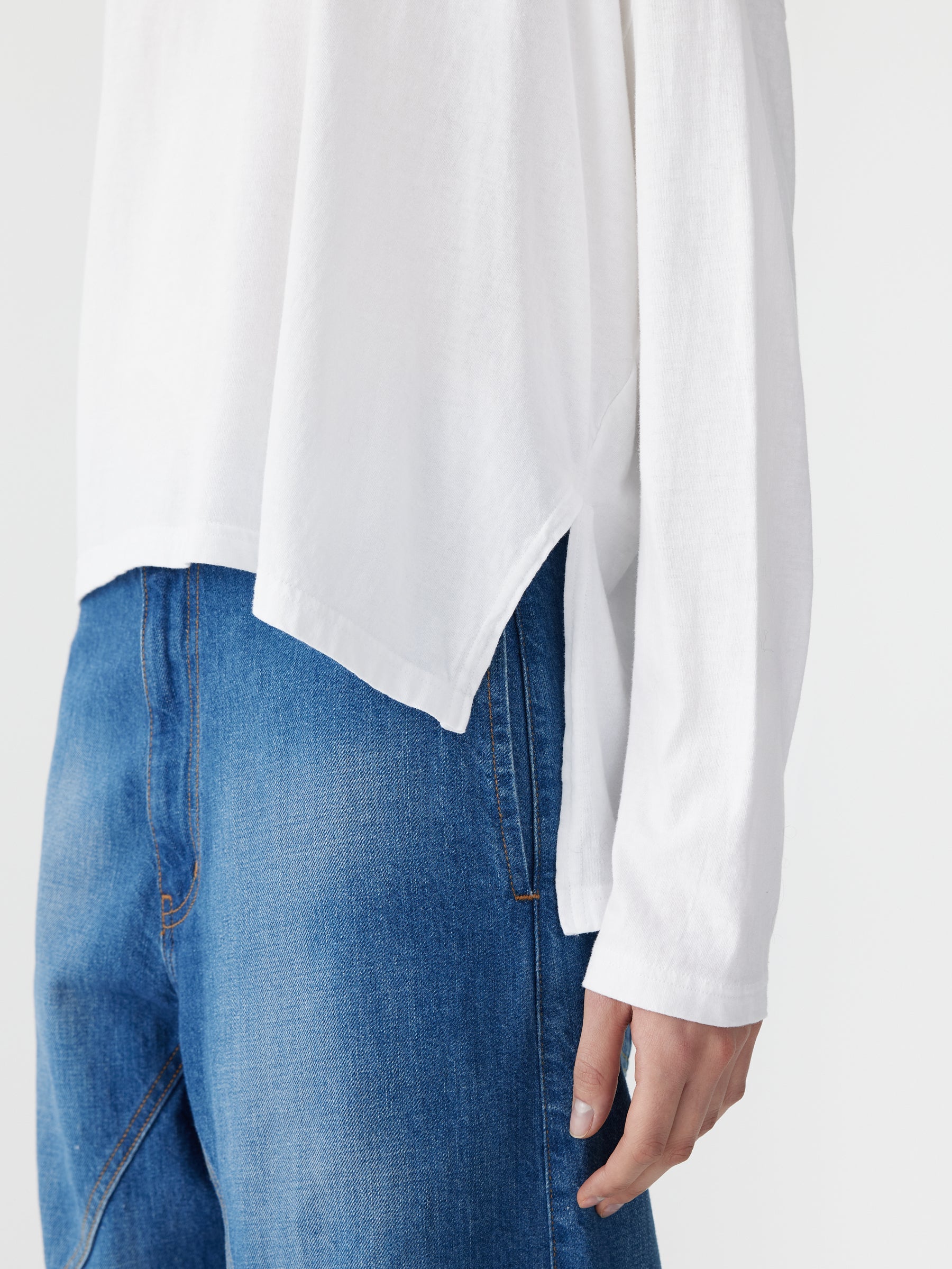 Bassike | Boxy Heritage Long Sleeve T.Shirt - White