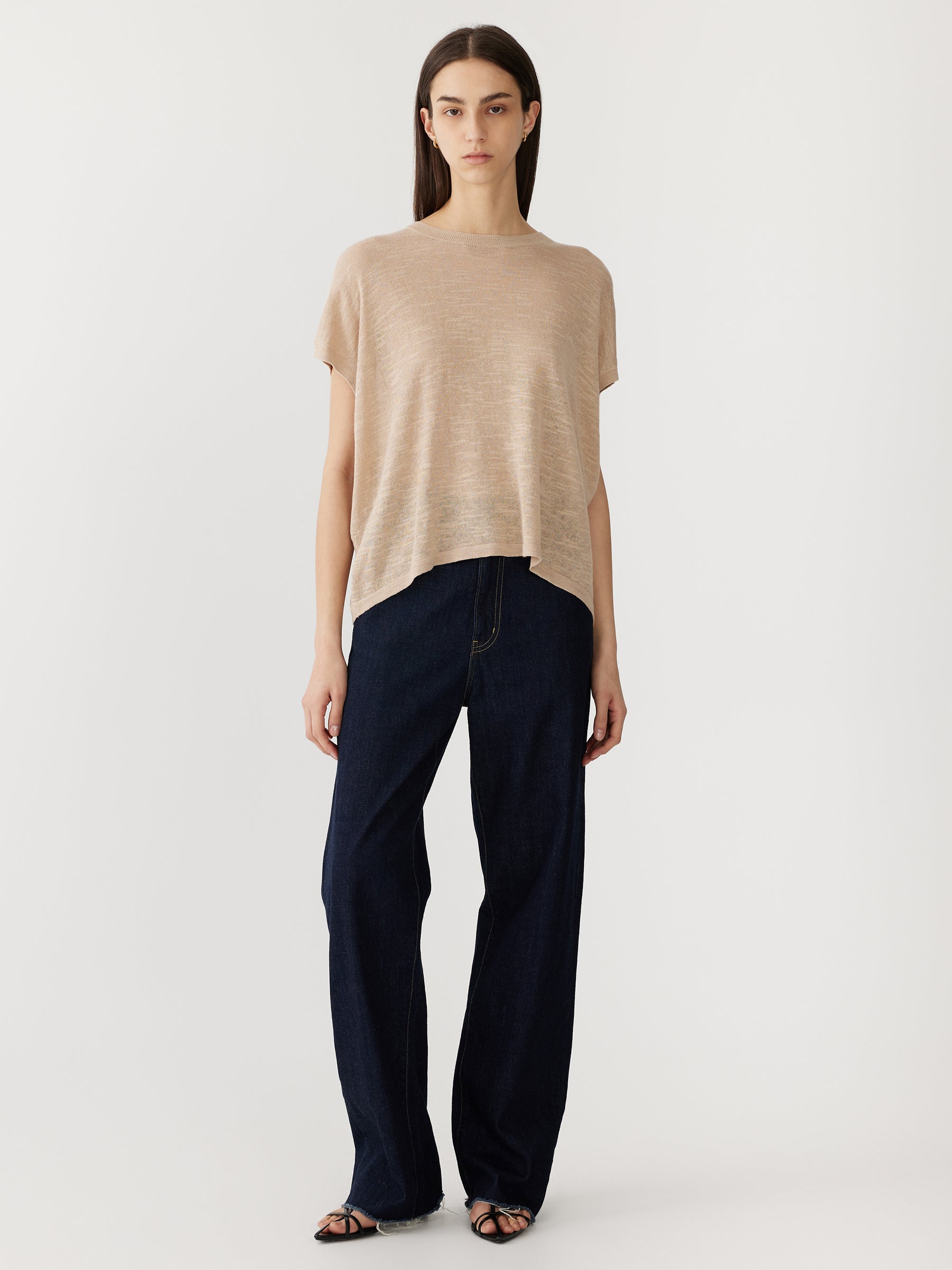 Bassike | Cotton Linen Slouch Tank Knit - Oatmeal