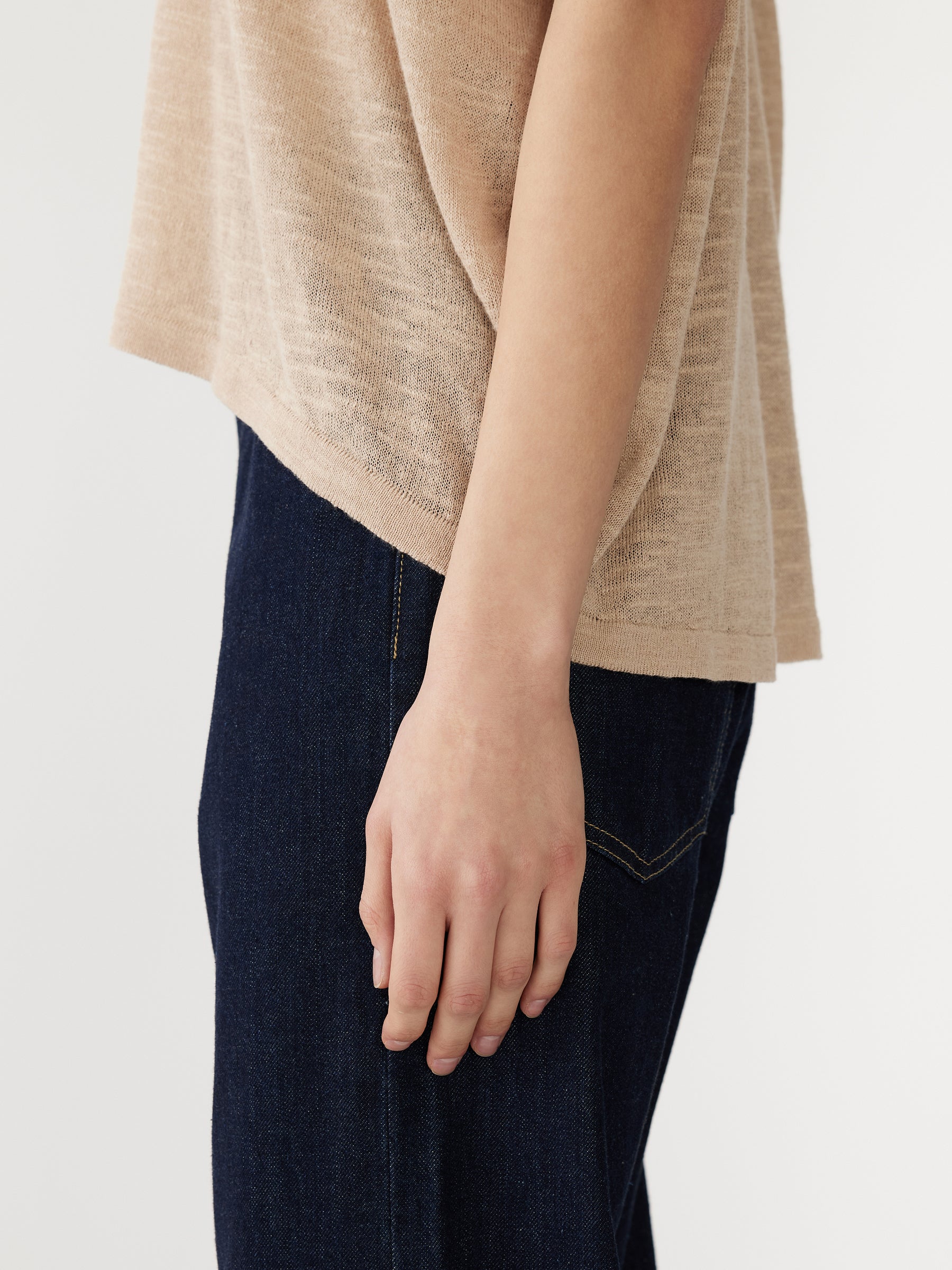 Bassike | Cotton Linen Slouch Tank Knit - Oatmeal