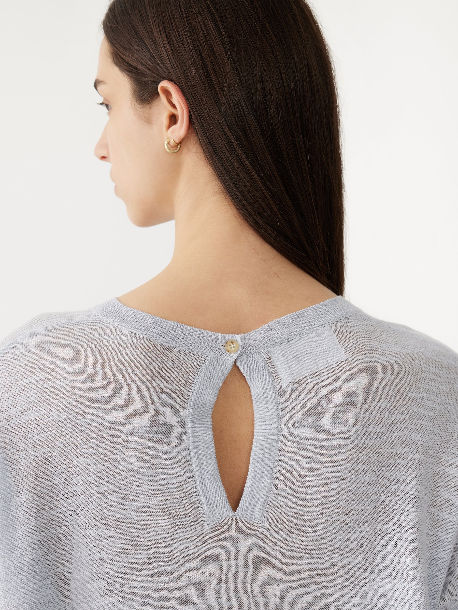 Bassike | Cotton Linen Slouch Tank Knit - Pale Blue