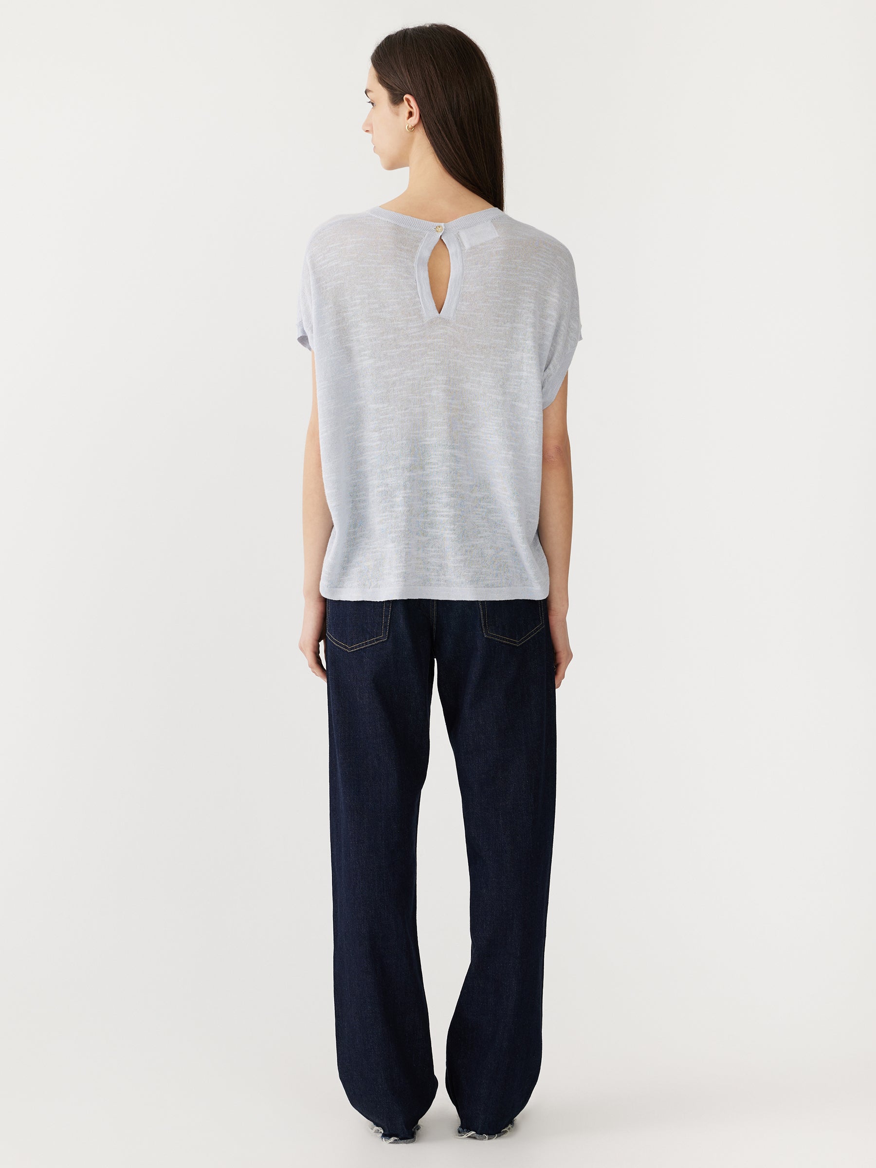 Bassike | Cotton Linen Slouch Tank Knit - Pale Blue