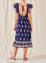 M.A.B.E | Flori Print Midi Dress - Indigo